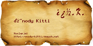 Ónody Kitti névjegykártya