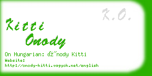 kitti onody business card